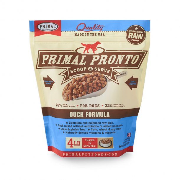 Primal Raw Dog Food Pronto Duck Formula 4lb