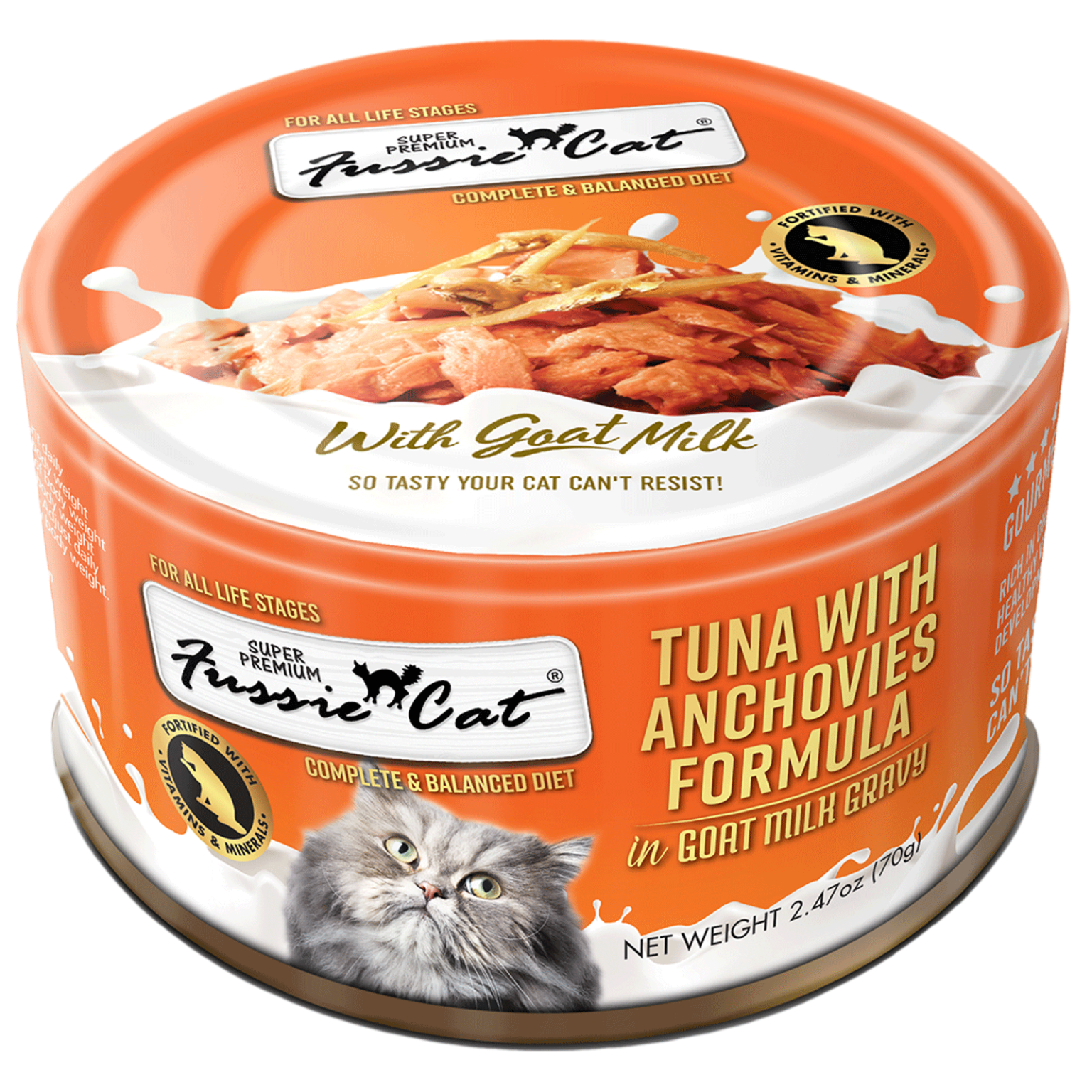 Fussie Cat Canned Tuna With Anchovies & Goat Milk Gravy 2.47oz